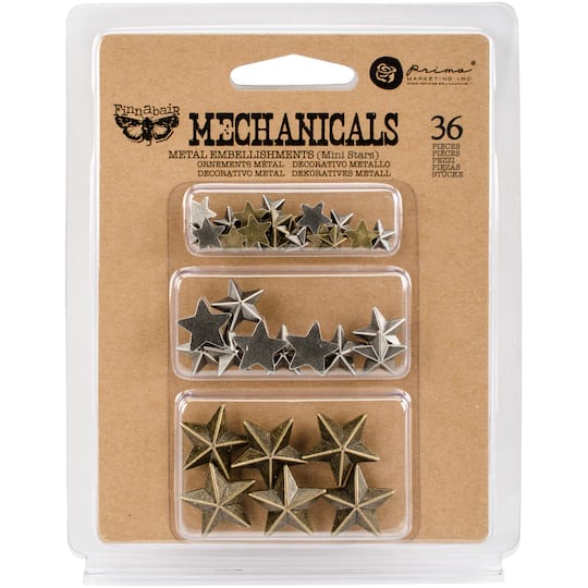 Finnabair&#xAE; Mechanicals Mini Stars Metal Embellishments